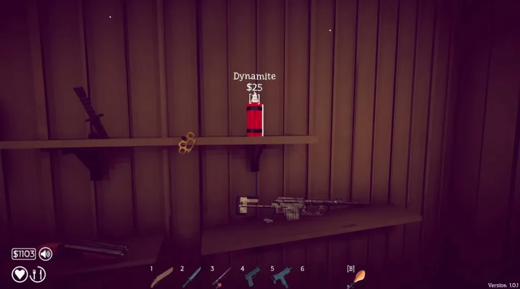 Dynamite on the Island 4 gun store shelf in How to Fish priced at $25